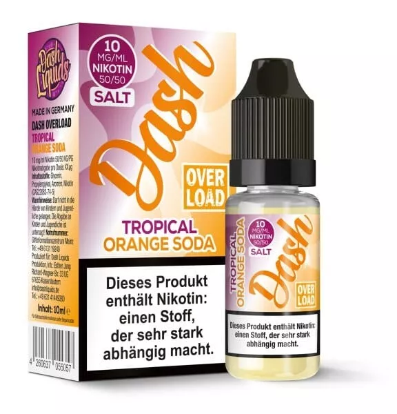Dash Overload - Tropical Orange Soda - 10ml Nikotinsalz Liquid