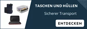 Taschen und Hüllen für den Transport von Akkuzellen und E-Zigaretten.