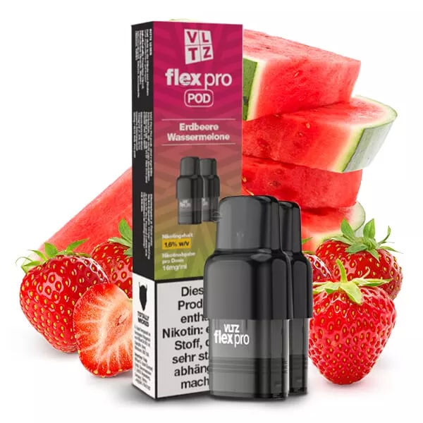 2x VLTZ Flex Pro - Erdbeere Wassermelone - Prefilled Pod 16mg/ml