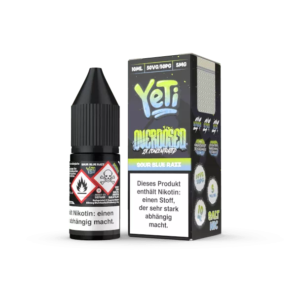 Yeti Overdosed - Sour Blue Razz - 10ml Nikotinsalz-Liquid